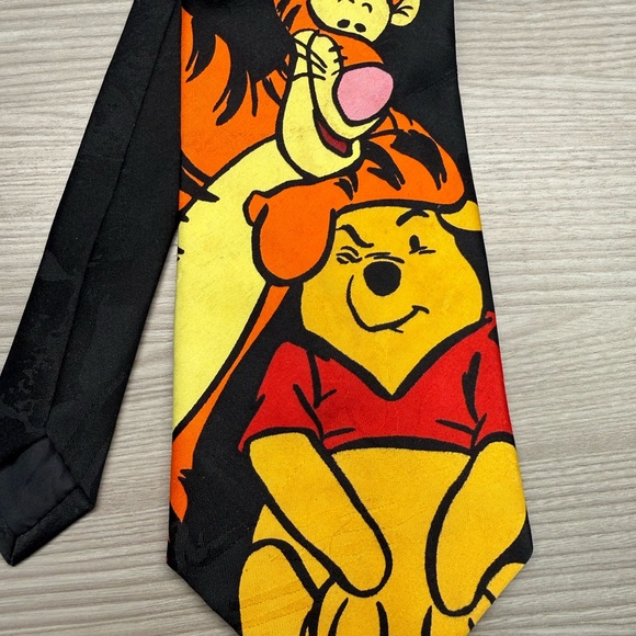 Disney Tie with Winnie the Pooh and Tigger - Black, Yellow, Orange - Picture 3 of 5